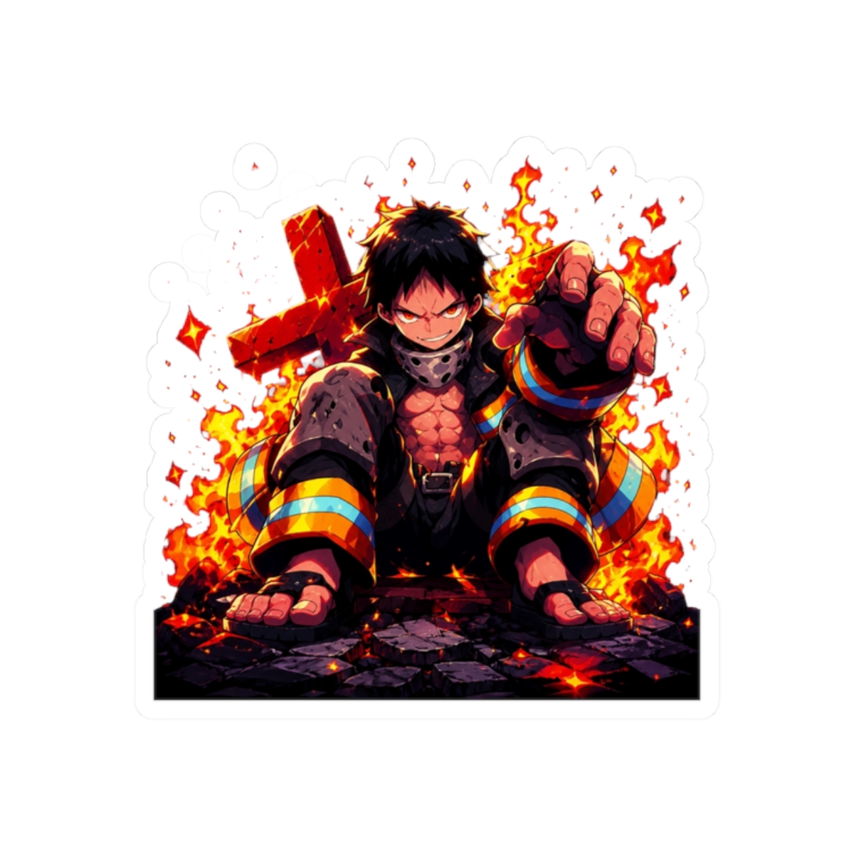 shinra kasukabe - fire force Sticker - alternate angle 3, merchandise