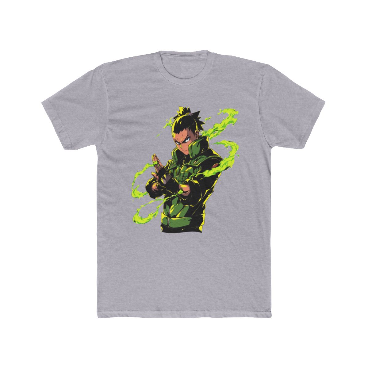 Shinra Kusakabe Green Flames Art T Shirt | Fire Force - alternate angle 5, merchandise