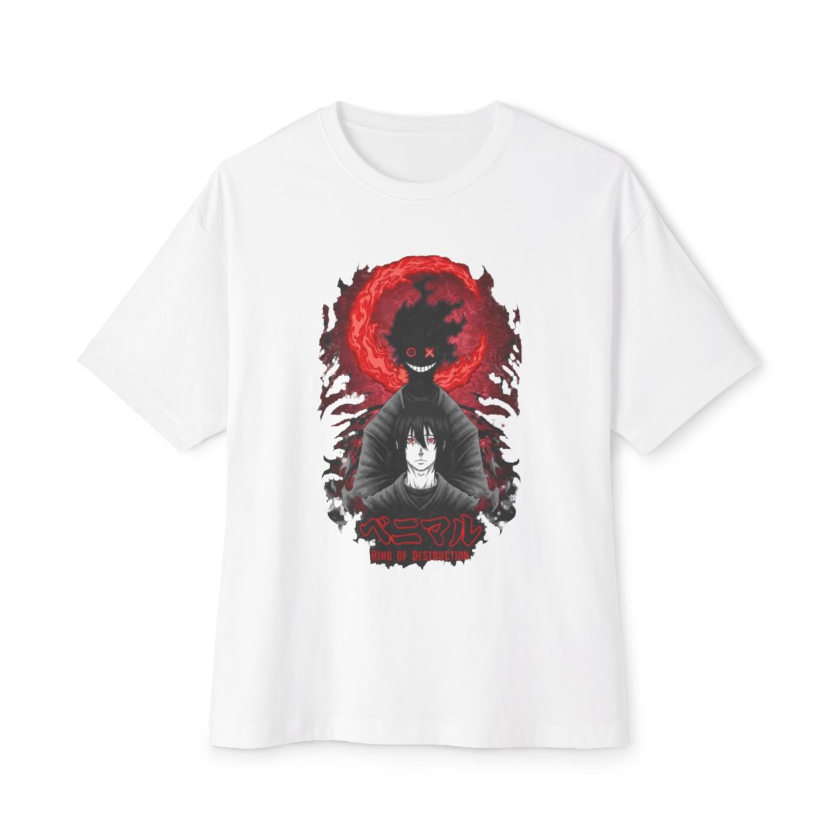 Nysekai "Benimaru Shinmon Asakusa's King of Destruction" Fire Force Vintage Washed Oversized T-Shirt - Official t-shirts merchandise